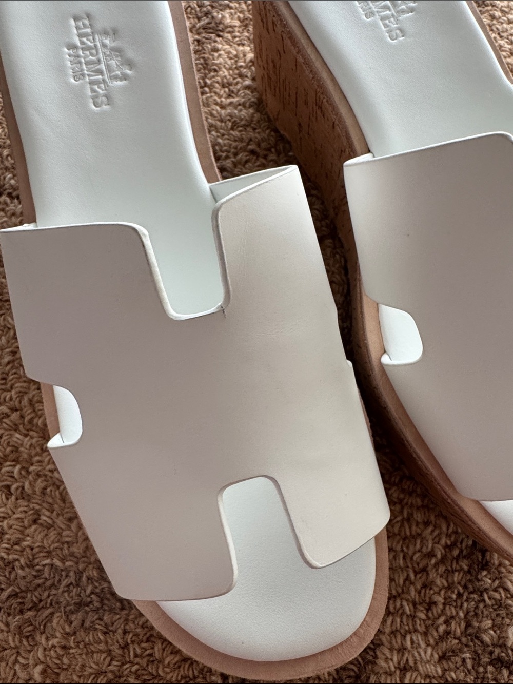 HermesWhite Leather-Style Slide Mules - Picture 3 of 7